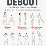 Femme pratiquant des exercices de Pilates debout dans un environnement cosy.