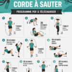 Femme en train de réaliser un entraînement HIIT avec corde à sauter.