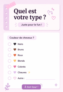 Test de typologie sur une table avec stylos et feuilles