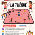 Jeunes enfants jouant au thèque dans un parc, s'amusant ensemble avec le matériel adapté.