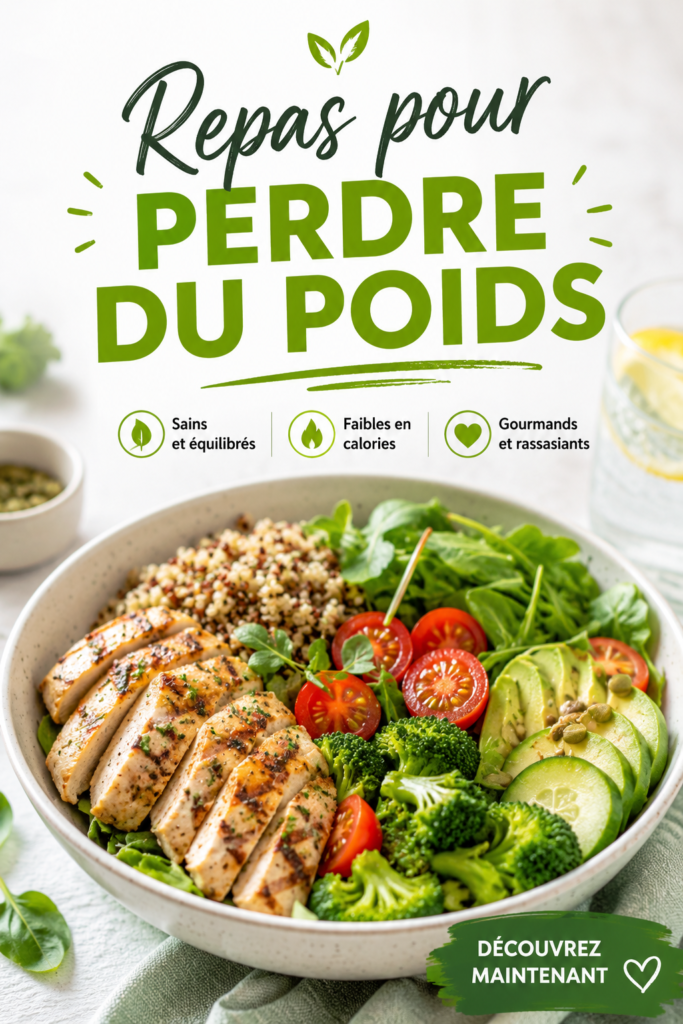 Assiette colorée de repas légers et sains pour perdre du poids