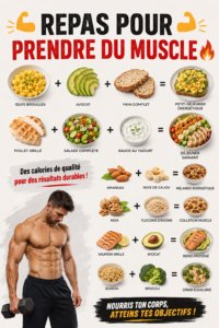 Plat savoureux riche en protéines pour la prise de masse musculaire