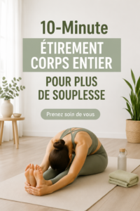 Femme réalisant des étirements en intérieur pour améliorer sa flexibilité