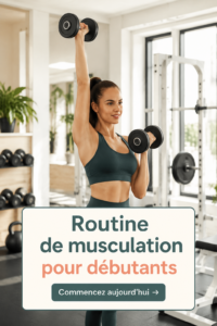 Femme débutante réalisant des exercices de gym à la maison pour améliorer sa condition physique.