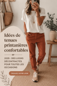 Tenues confortables et élégantes pour le printemps 2025, idéales pour chaque occasion.