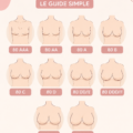 Femme mesurant sa taille de soutien-gorge avec un ruban à mesurer.
