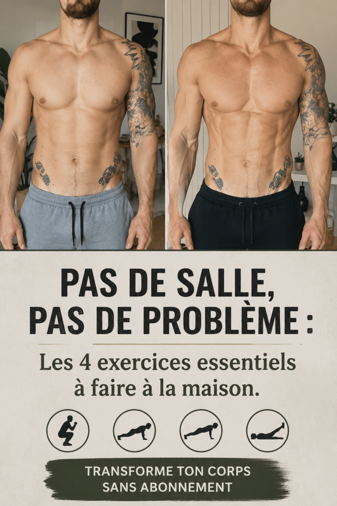 Femme pratiquant des exercices à la maison, sans équipement, souriante et motivée.