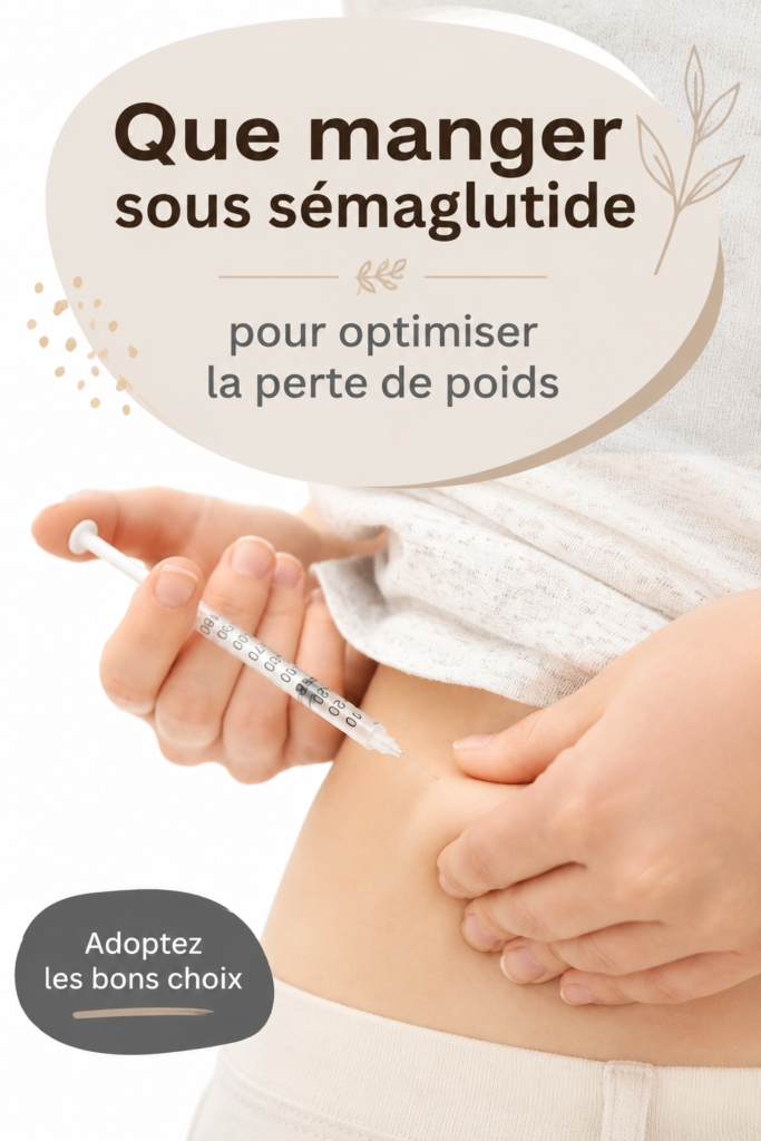 Plat sain équilibré pour favoriser la perte de poids pendant le traitement Semaglutide.