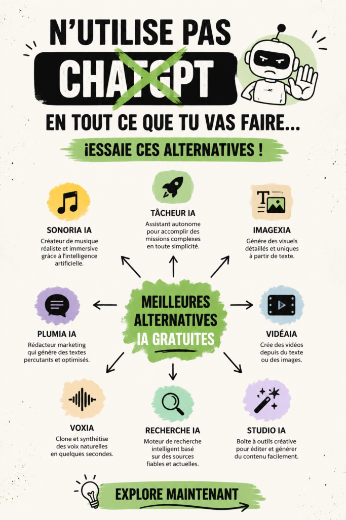 Femme utilisant un ordinateur pour explorer des alternatives à ChatGPT dans un cadre apaisant.