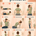 Femme effectuant des exercices pour améliorer sa posture dans un salon lumineux
