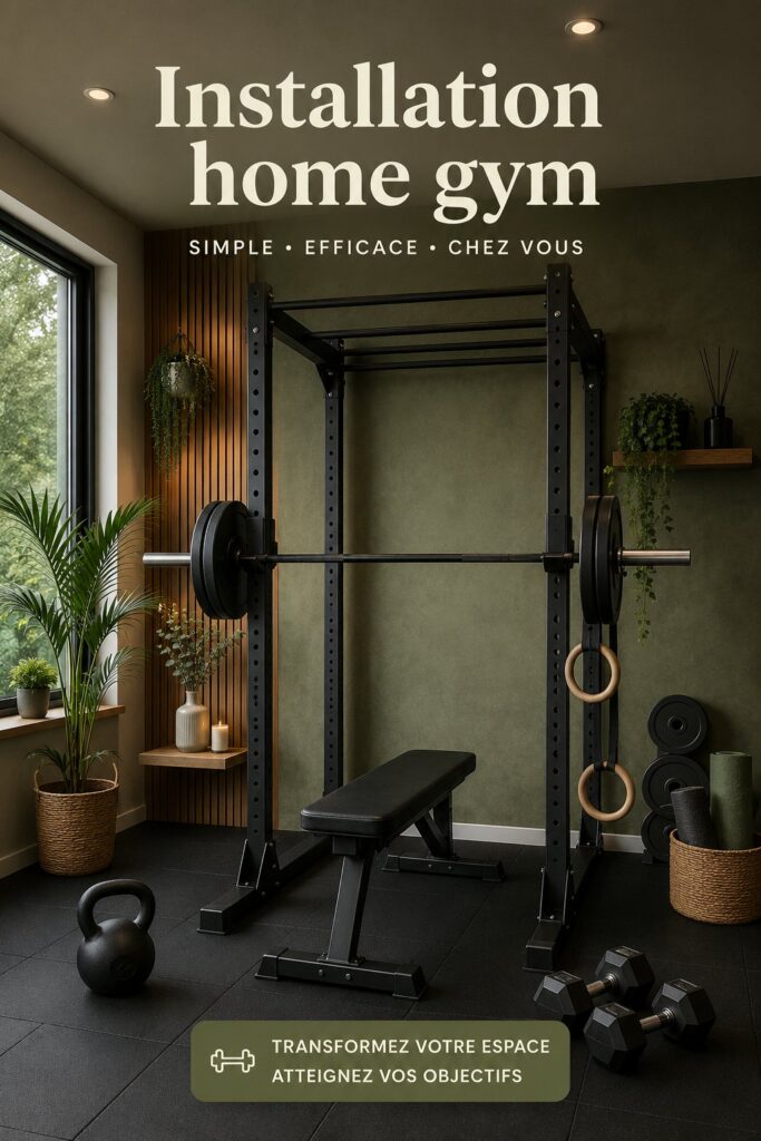 Espace de gym à domicile avec équipements modernes