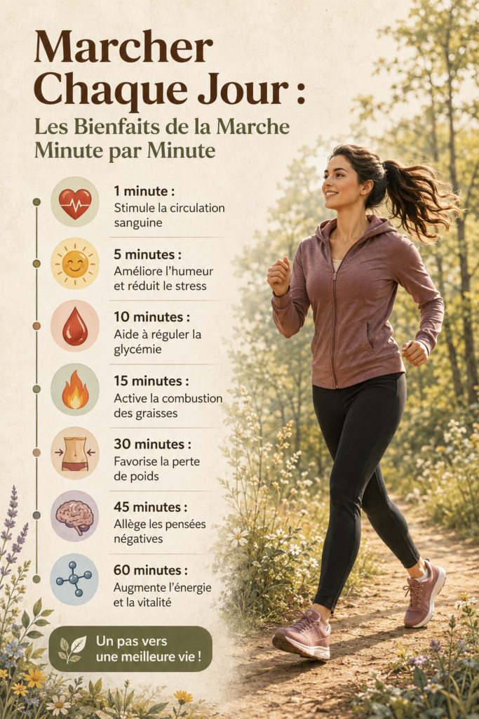 Femme marchant dans un parc, profitant des bienfaits de la marche au quotidien.