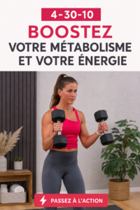 Femme en pleine séance d'entraînement dynamique avec la méthode 4-30-10.