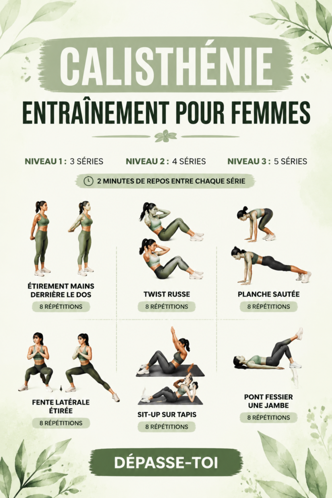 Une femme réalisant des exercices de calisthénique dans un parc