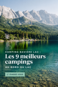 Vue panoramique d'un beau lac en Bavière avec des campeurs autour.