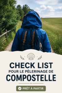 Pèlerinage de Compostelle, une femme avec un sac à dos sur le chemin