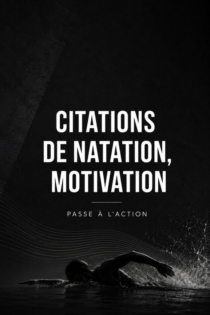 Citations inspirantes sur la natation circulant sur un fond aquatique
