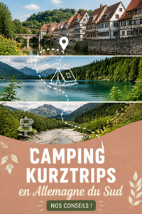 Un camping pittoresque en Allemagne entouré de nature verdoyante.