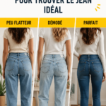 Femme essayant différents jeans pour trouver le bon fit