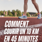 Femme courant sur une route, se préparant pour un 10 km