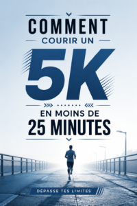 Coureuse concentrée sur le départ d'une course de 5 km, prête à battre son record personnel.