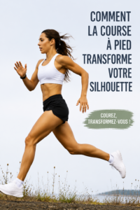 Une femme courant dans un parc, montrant son corps en mouvement, symbole de transformation