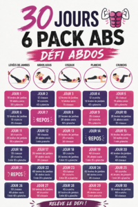Femme en train de faire des exercices abdominaux pour le défi de 30 jours