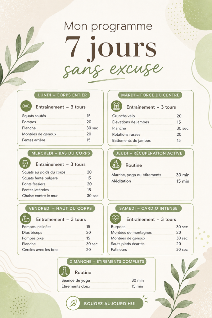 femme faisant des exercices sans équipement à la maison