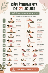 Femme s'étirant dans un parc pendant le défi de stretching