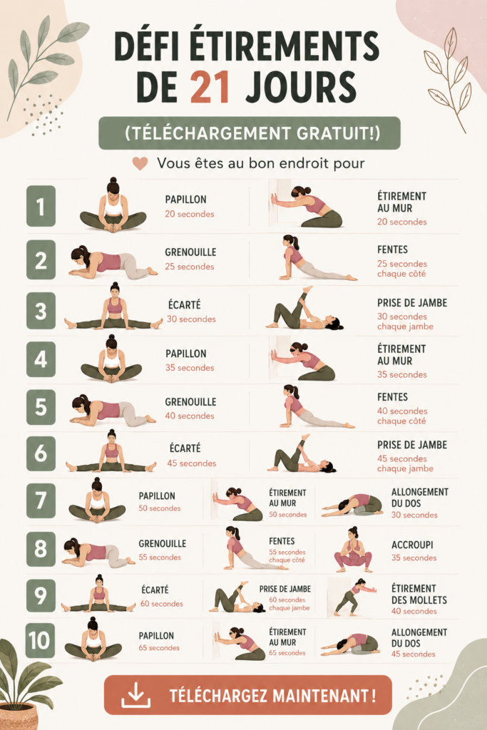 Femme s'étirant dans un parc pendant le défi de stretching