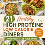 Plateau de dîners sains riches en protéines et faibles en calories