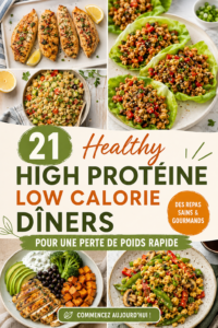 Plateau de dîners sains riches en protéines et faibles en calories