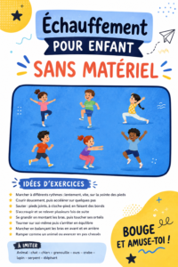 Enfants s'échauffant ensemble dans un jardin sans matériel