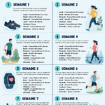 Femme courant lors d'un entraînement de 5K dans un parc.