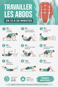 Femmes faisant des exercices d'abdos à la maison en 20 minutes.