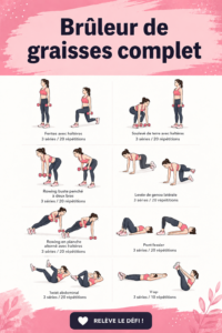 Femme en train de faire un entraînement complet à la maison