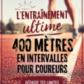 Femme courant sur une piste d'athlétisme pendant un entraînement par intervalles
