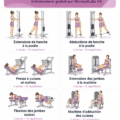 Femme en train de faire des squats dans un salon, ciblant les jambes et les fessiers.