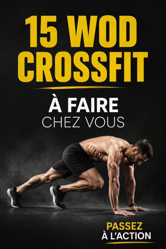 Femme effectuant un exercice de CrossFit à domicile avec des haltères.