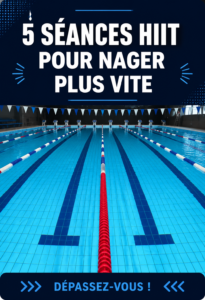 Femme nageant dans une piscine avec des mouvements rapides grâce à un entraînement HIIT.