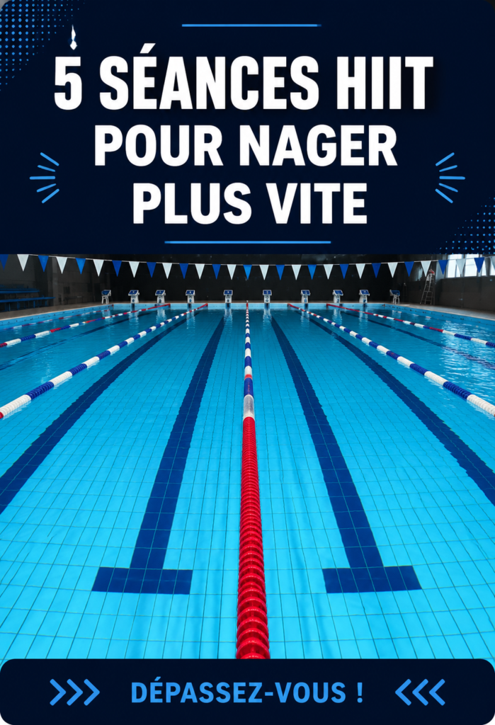 Femme nageant dans une piscine avec des mouvements rapides grâce à un entraînement HIIT.