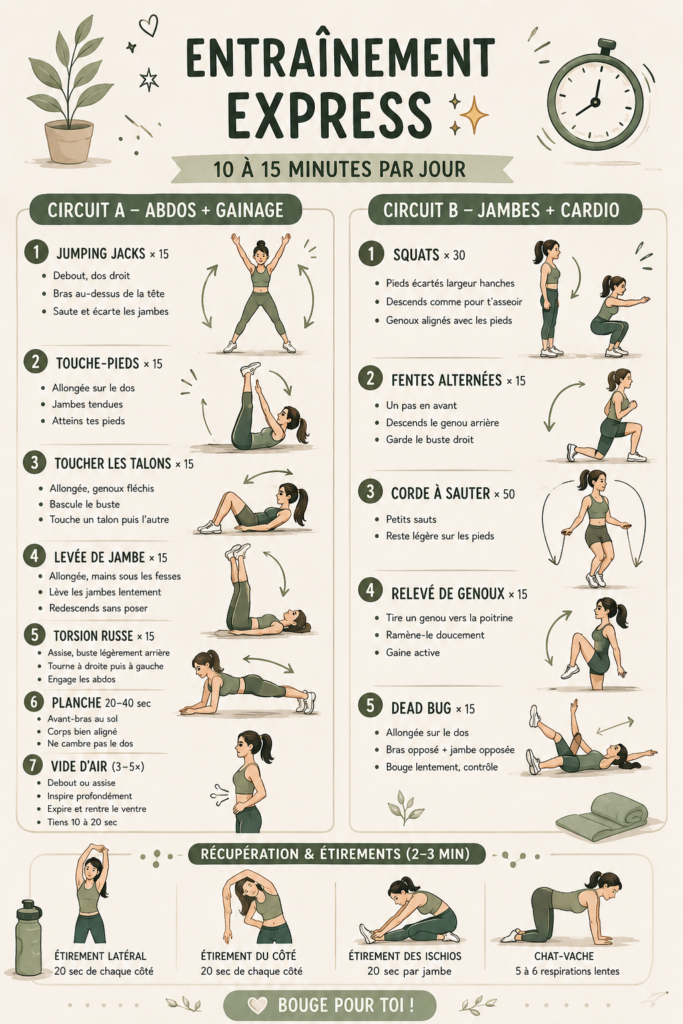 Femme faisant des exercices rapides à la maison pour rester en forme