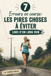 Femme courant sur un chemin, mettant en avant les erreurs à éviter pour les longues courses.