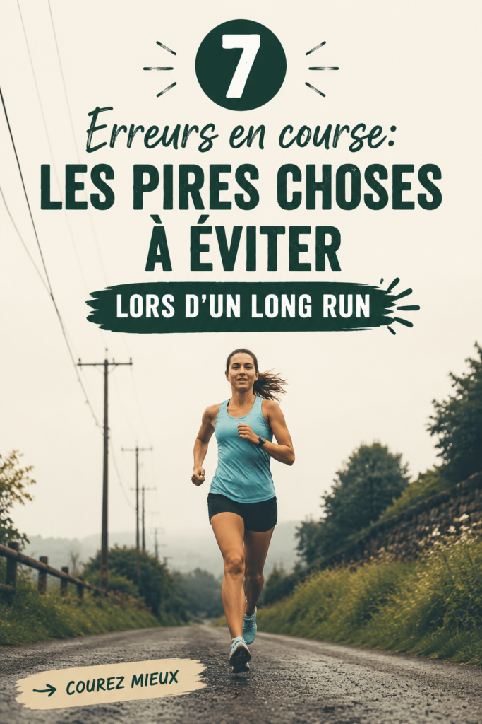 Femme courant sur un chemin, mettant en avant les erreurs à éviter pour les longues courses.