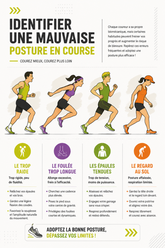 Femme courant avec une bonne posture et technique de course