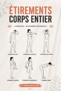Femme pratiquant des étirements complets sur un tapis de yoga