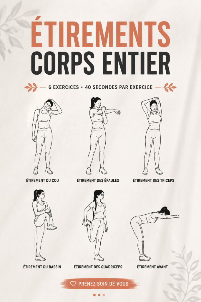 Femme pratiquant des étirements complets sur un tapis de yoga
