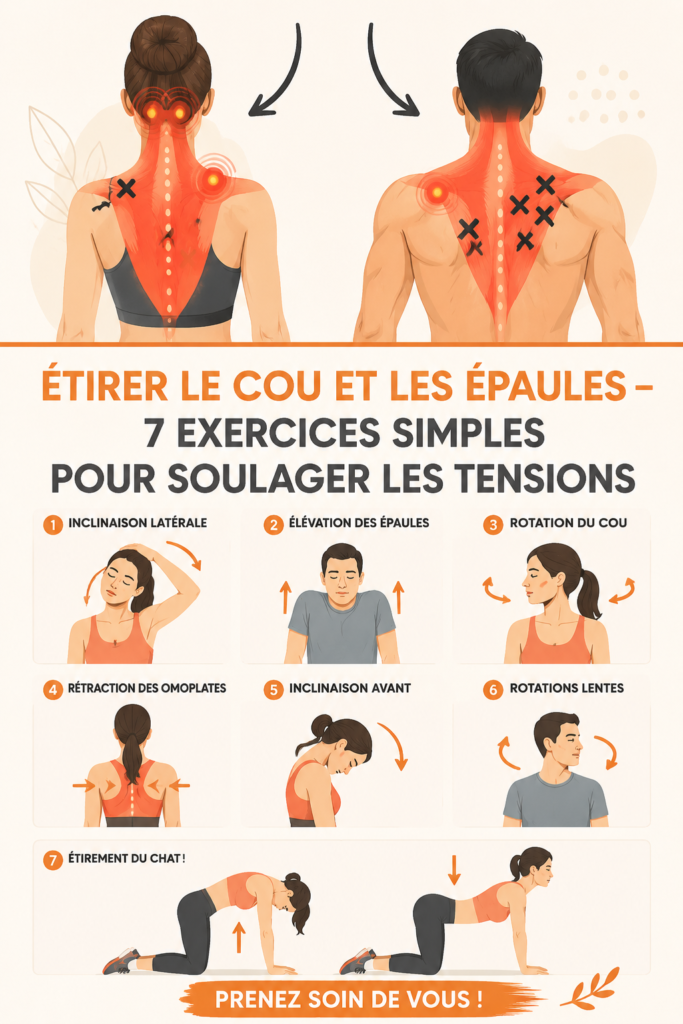 Femme faisant des exercices d'étirement pour le cou dans un cadre serein