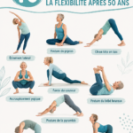 Femme de 50 ans faisant des étirements dans un parc, symbolisant la flexibilité et le bien-être