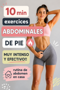 Femme effectuant des exercices abdominaux debout pour tonifier son ventre